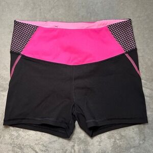 Victorias Secret Sport Shorts Women Size S Supermodel Pink Black Mesh Athleisure